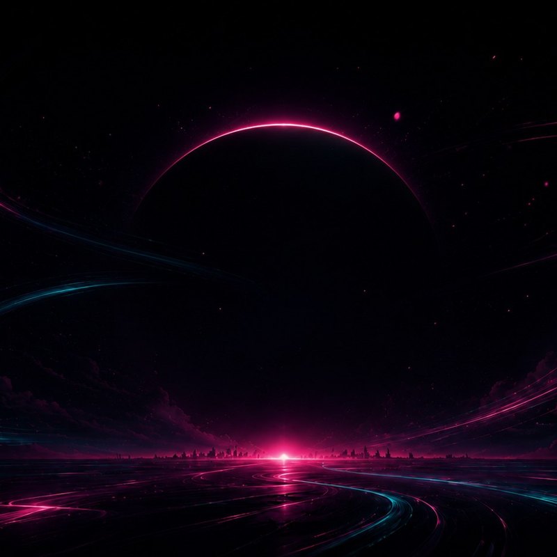 Neon ribbon swirl artwork